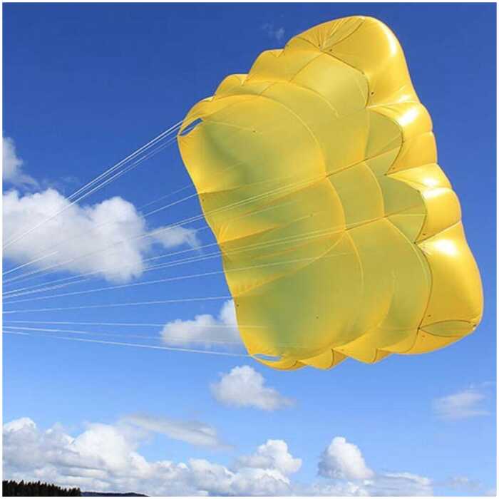 Independence Ultra Cross paragliding reserve van onderaf bekeken.