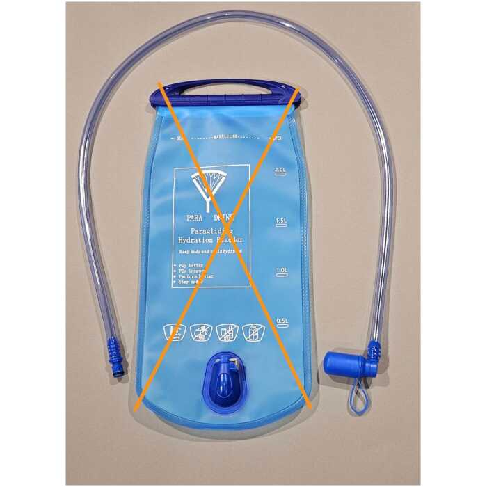 Losse drinkslang voor paragliding water bladder drinkzak